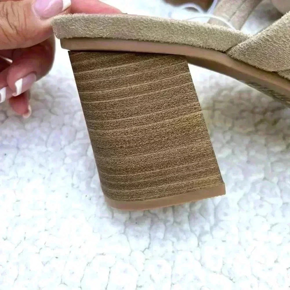 NWT Universal Thread Tan Faux Suede Square Toe Open Back Block Heel Mule Size 11 - Picture 3 of 12